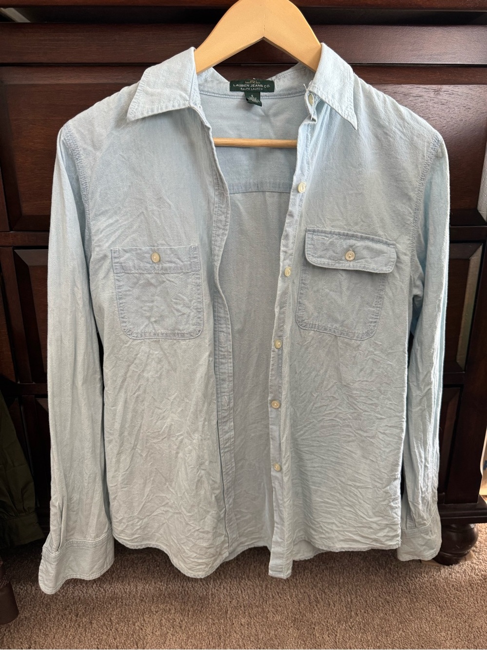 Ralph Lauren Light Blue Casual Button-Down Jean Shirt